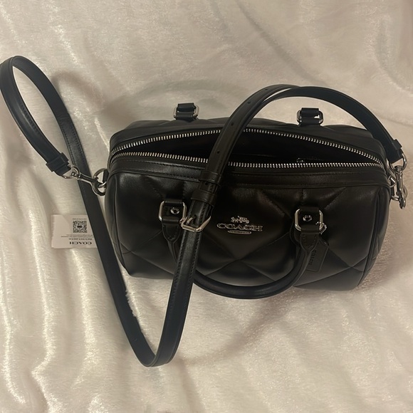 EUC coach black quilted Rowan satchel - Picture 16 of 16